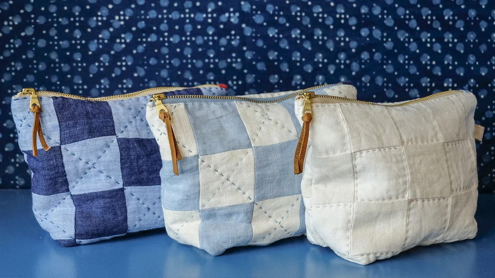 PDF Hand Sewing Pattern - Quilted Hand Stitched Zipper Pouch